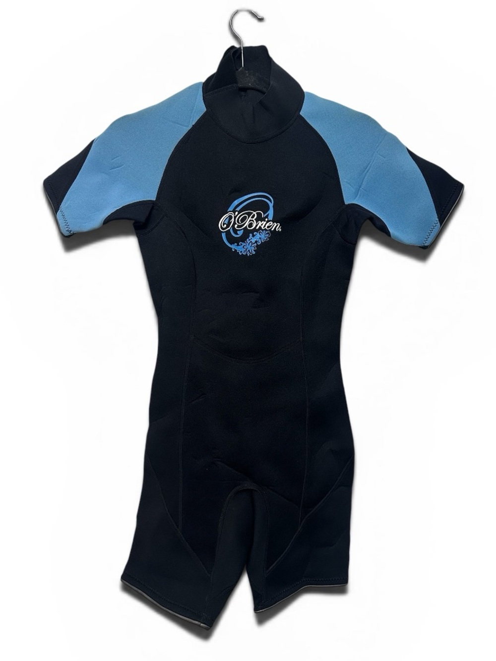 O'Brien Shorty Wetsuit - Black with Light Blue Shoulders- Medium